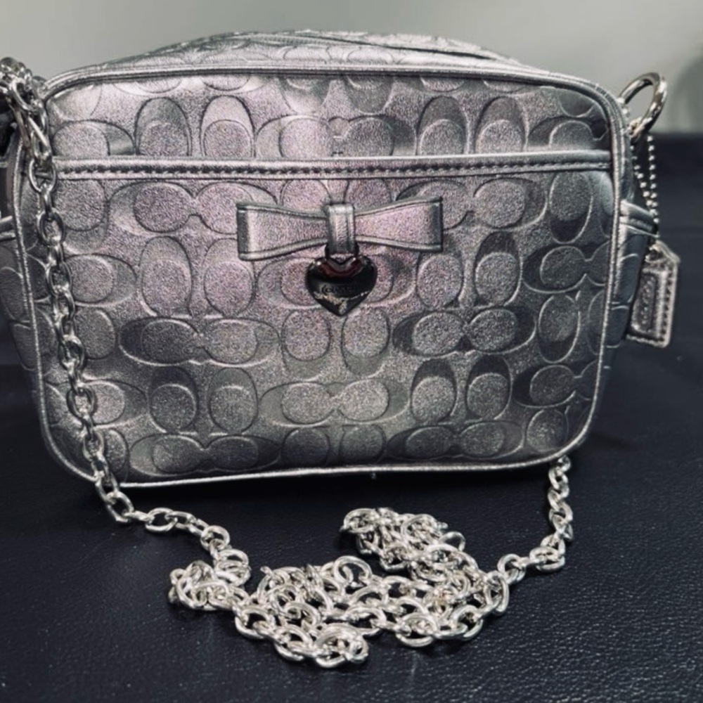 Coach Metallic Silver Crossbody Bag